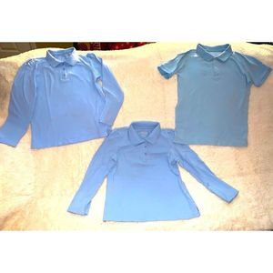 3 Light Blue Uniform Shirts Size 10, 10-12